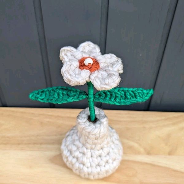 Crochet Flower Plant in a Soft Stuffed Vase