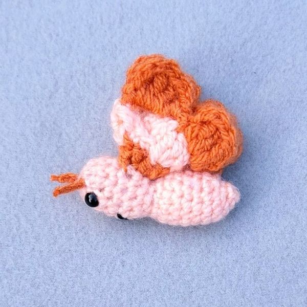 Purple Crochet Butterfly Keyring, Valentine's Gift